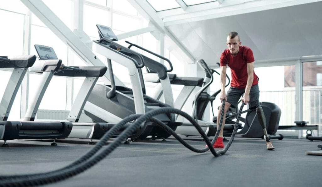 Walking Without Shoes on Treadmill